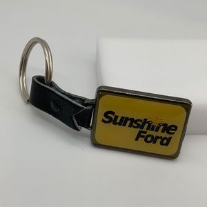 Vintage Sunshine Ford Retro Advertising Promo Keychain